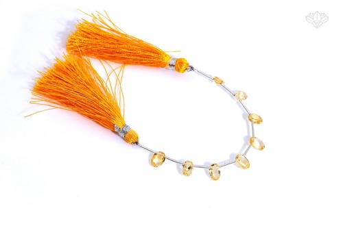 12 CT Natural Yellow Citrine Gemstone Oval Faceted Loose 3.5" Fine Beads Strand - Picture 3 of 7