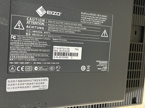 Eizo Radiforce RX240 21" Color General Radiology Diagnostic PACS Display - Picture 7 of 8