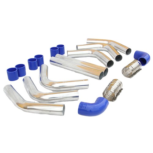General Purpose 2.5" 63.5mm Aluminum Intercooler Pipe Kits + Mounting Hardware - Foto 7 di 12