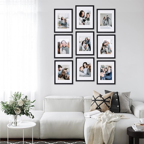 Elegant 9-Piece Gallery Wall Frame Set - Display 8x10 & 11x14 Photos - Picture 8 of 8