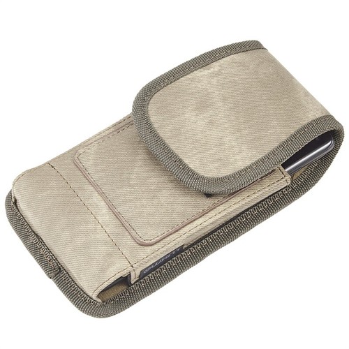 For LG X FAST Brown Denim Fabric Belt Clip Holster Phone Pouch Case Cover - Picture 6 of 8
