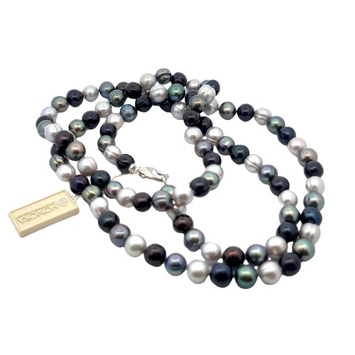 Honora de Ley 7-8mm Original Cultivada Teñido" Negro Corbata" Forma Anillo Perla - Imagen 4 de 4
