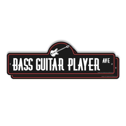 Bass Guitar Player Plastic Street Sign Crossing Xing Gift Novelty Funny