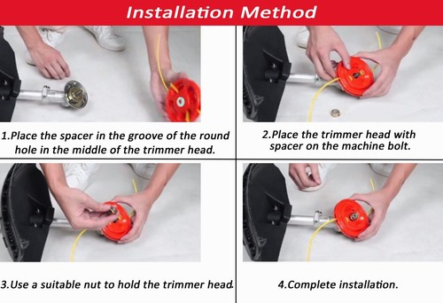 Aluminum Universal Trimmer Head Replacement Brush Cutter Weedeater w/ 4 Lines - Picture 15 of 15