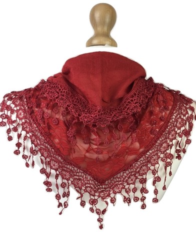 WOMEN LACE SCARVES EMBROIDERED QUALITY NECKERCHIEF PASHMINA SCARF EVENING WRAPS - Picture 24 of 28