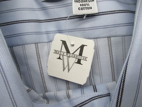 Joseph & Feiss Button Up Shirt Men's 2XLT Blue w/ Black Stripe Cotton Non-Iron - Picture 8 of 16
