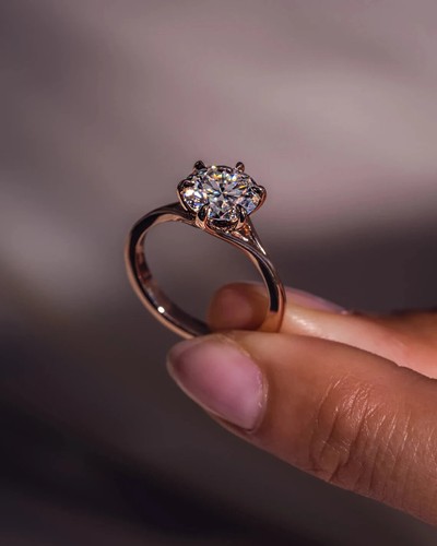 10K Yellow Gold Women Engagement Ring 1.00 CT Round VS/SI Cut Lab Grown Diamond - Bild 2 von 7