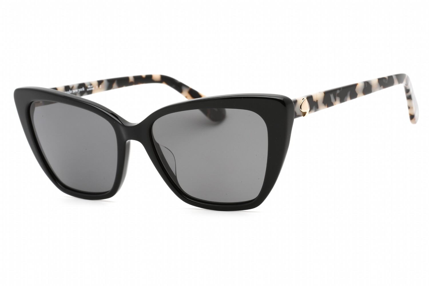 Солнцезащитные очки KATE SPADE KSLUCCA-807M9-55, размер 55 мм, 140 мм, 17 мм, черные, женские, НОВЫЕ
