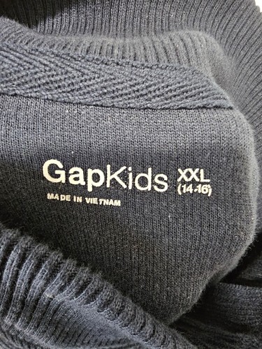 Gap Kids Sweater XXL 14-16 Cotton Henley Navy With Green Stripes New - Picture 7 of 8