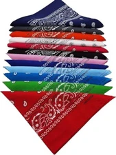6-12 pcs Men Women Paisley Print Bandana 100% cotton Head Warp Scarf Face Mask