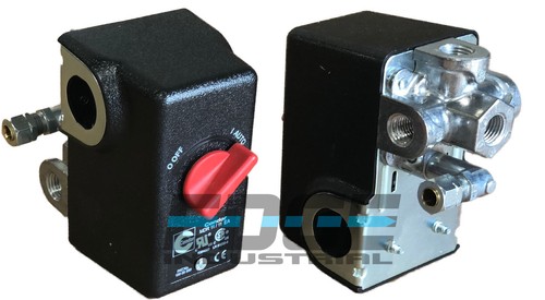 HEAVY DUTY CONDOR PRESSURE SWITCH, 26AMP, 11GC2E, 100/125 PSI, 4-PORT, 1/4" FNPT - Picture 1 of 5