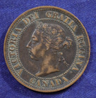 1891 Canada Cent Km# 7 One Penny Copper Coin World Victoria Sdll? Small Date