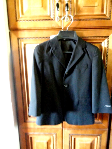 New BOYS dressy BLACK SUIT Jacket Blazer Vertical stripes SIZE 5 regular Lined - 第 4/6 張圖片