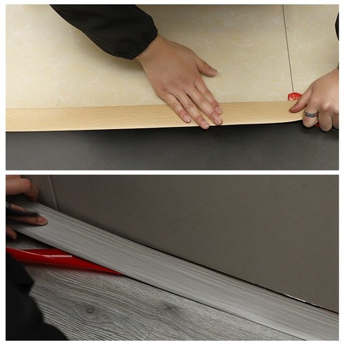 2M Selbstklebende Holzmaserung Bodenumrandung Leiste PVC Teppich Schwelle Verkleidung - Bild 6 von 13