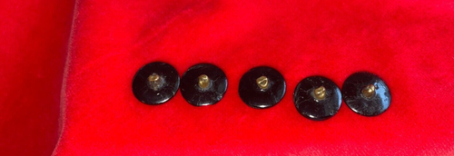 Beautiful Faceted Black Glass Antique Buttons Set Of 5 - Picture 2 of 14