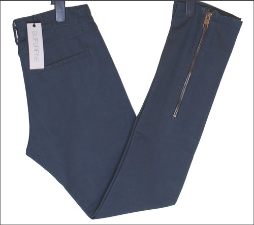 Neu authentische superfeine Bowery Herrenjeans W31" L34" UVP 145 £ Reißverschlusstaschen blau - Bild 1 von 5