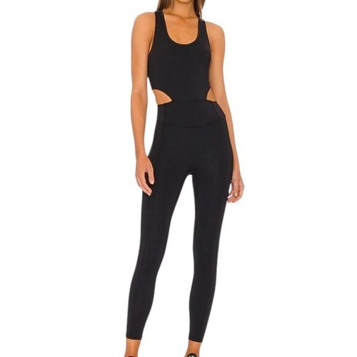 Free People Movement One Piece Womans Size Large Black Back It Up Yoga Gym - Picture 2 of 12