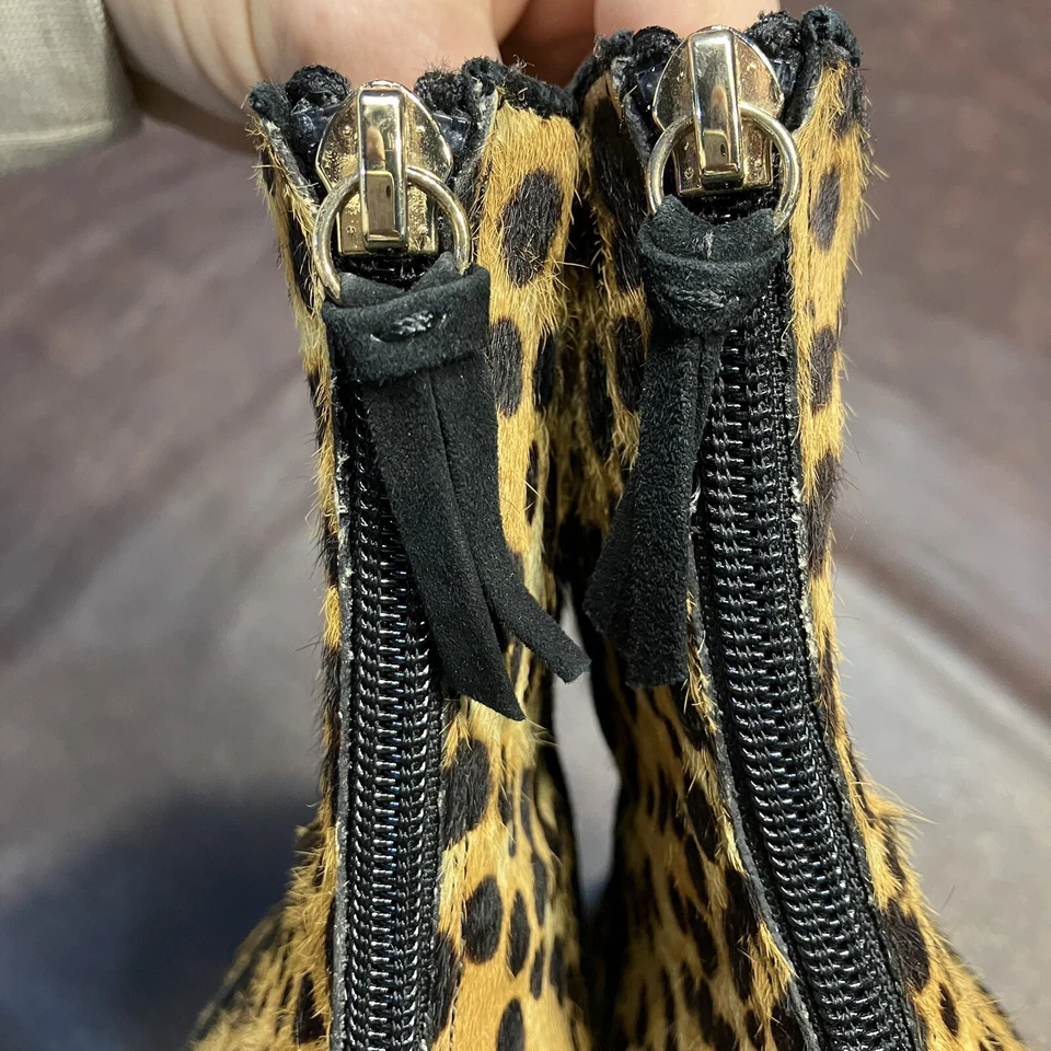 Botines Sadie para mujer J Crew en pelo de becerro leopardo talla 8 K0043 Mobwife Foto 4 de 4