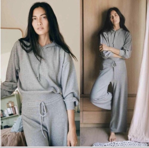 Christy Dawn S The Salem Pullover Baumwolle Kaschmir meliert grau Hoodie Damen Neu mit Etikett - Bild 8 von 11