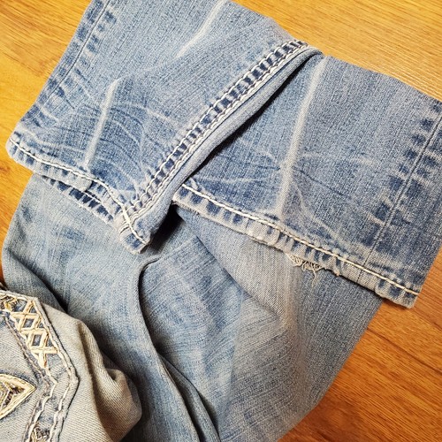 Rock Revival Botas Delgadas de Alcance Bajas Pantalones de mezclilla PUENTE Envejecido Bigoteado Para Mujer 30x32 - Imagen 13 de 24