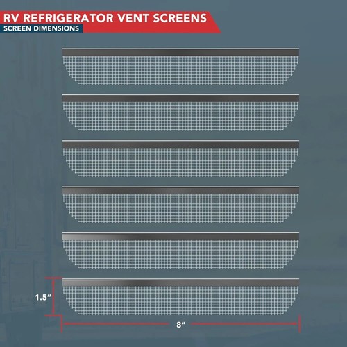 RV 20" Refrigerator Upper/Lower Side Wall Vent with Mesh Insect Screens for Camp - Foto 3 di 3
