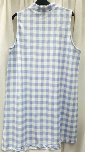 Gr. 18, blau/weiß groß kariert, strukturiertes Gewebe, ärmellos, hochgeschlossenes Kleid Asos - Bild 2 von 4