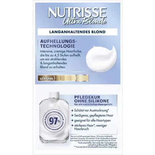 Garnier Nutrisse Ultra Crème Haarfarbe 100 Sommer-Blond Extrahelles Naturblond - Bild 5 von 8
