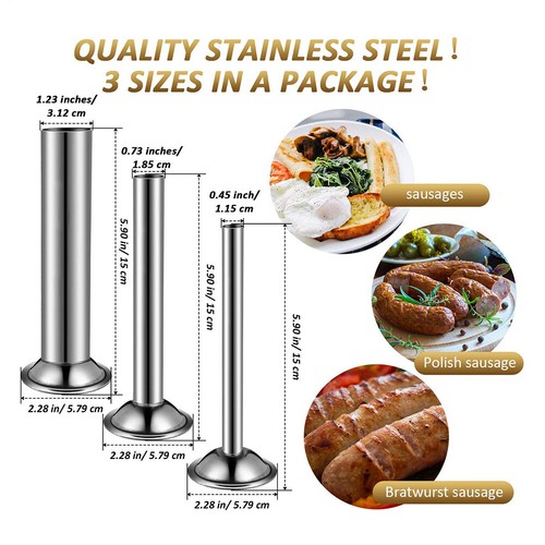 3PCS Electric Meat Grinder Sausage Stuffer Tubes with Funnels Attachment - Picture 10 of 10