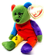 Vtg Ty Beanie Babies Bear Frankenteddy has tag errors 9" NWT