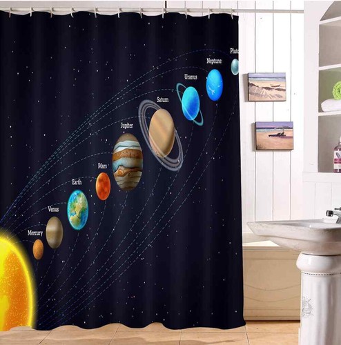 Revestimiento de cortina de ducha de poliéster impermeable Distance Planet resistente al agua - Imagen 2 de 8