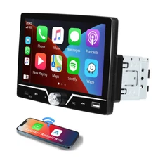Single 1Din 7" Touch Screen Stereo Bluetooth Radio Car Apple/Android Carplay GPS