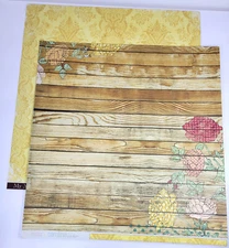 Doubled-sided My Mind's Eye 12x12 Cardstock Scrapbook Paper HOWDY DOODY "HAPPY"