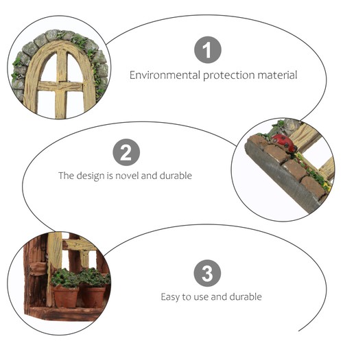 2 piezas Micro Paisaje Decoración Árbol Abrazador Patio Arte Miniatura Ventana Puerta - Imagen 9 de 12