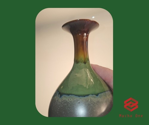Cerámica para cuello de botella, esmalte por goteo, marrón, verde, azul y gris - Imagen 5 de 10