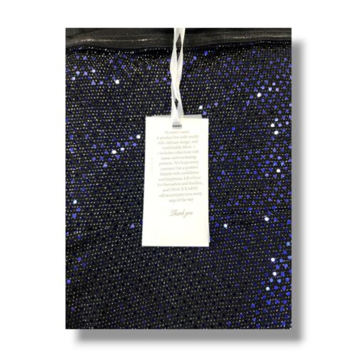 Grace Karin blau Pailletten silber glitzernd schwarz Neckholder Top Kleid Damengröße 2XL - Bild 9 von 14