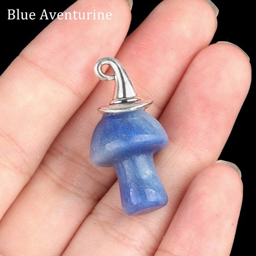 Natural Crystal Gemstone Magic Christmas Hat Mini Mushroom Pendant Jewelry DIY - Picture 14 of 40