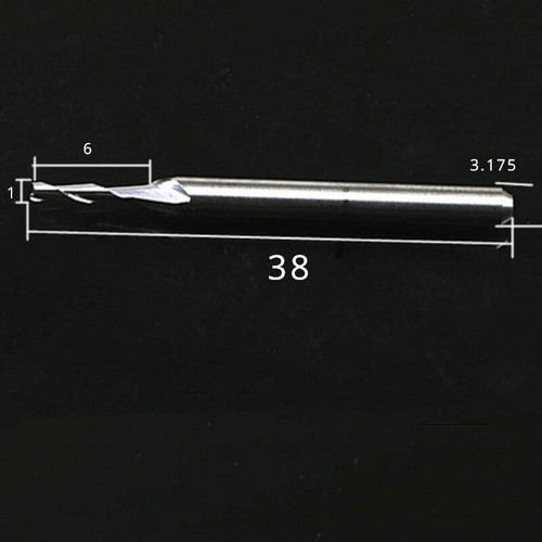 10 piezas vástago 3.175*1 mm 2 flautas molino extremo de carburo broca enrutador de grabado CNC - Imagen 6 de 8