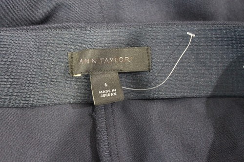New ANN TAYLOR Navy Blue Stretch Cotton Audrey Crop Pants Sz 6 - Picture 4 of 4