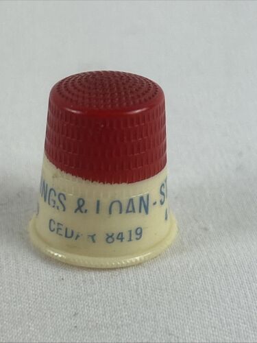 San Paolo Federale Risparmio E Prestito MN Vintage Ditale Plastica Rosso Bianco - Foto 3 di 5