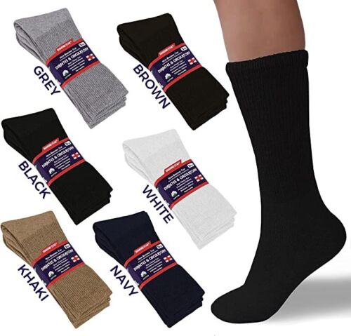 3 6 12 Pairs Men Women Circulatory Health Diabetic Crew Socks 9-11 10-13 13-15 - Picture 12 of 42
