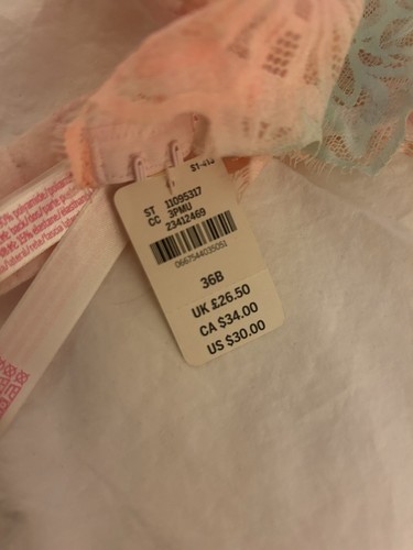 victoria secret PINK Cotton Candy Colored bra NWT Size 36b - Picture 5 of 5