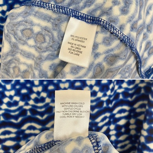 ELLEN WEAVER | NWT Blue White Abstract Sleeveless Stretch Maxi Summer Dress Sz S - Picture 11 of 12