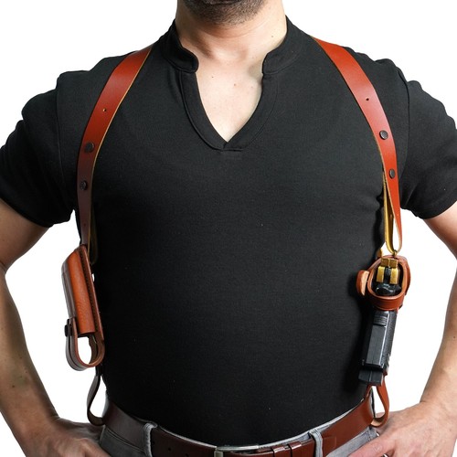 K060 Miami Vice Horizontal Shoulder Holster For Colt 1911 RH Handmade! - Picture 2 of 22