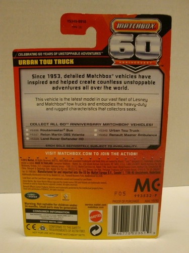 Matchbox 60th Anniversary Urban Tow Truck #19/24 1:64 Diecast C14-129 - Picture 11 of 11