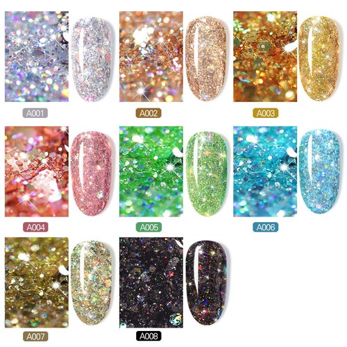 *Reflektierender UV LED GelNagellack Flash Effekt Diamant Glitzer holografisch glänzend - Bild 9 von 20