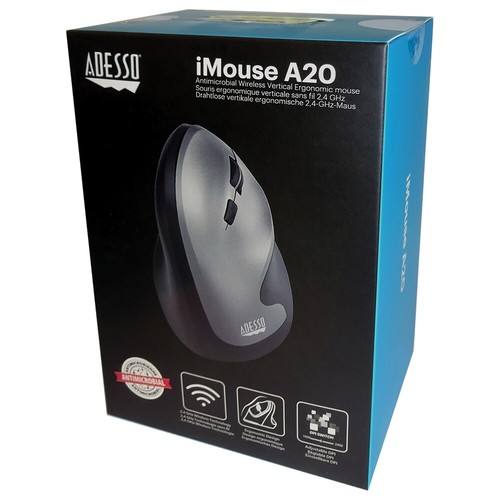 Imouse A20 Antimicrobial Vertical Wireless Mouse, 2.4 Ghz Frequency/33 Ft Wirel - Picture 2 of 10