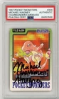 PSA Signed Michael Haigney Pokemon Japanese Charmander No. 004 Bandai Carddass