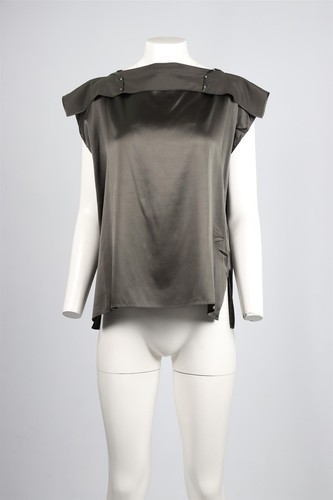 ACNE STUDIOS GREEN SILK TOP FR 38 UK 10 - Picture 2 of 4