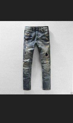 mens balmain biker jeans