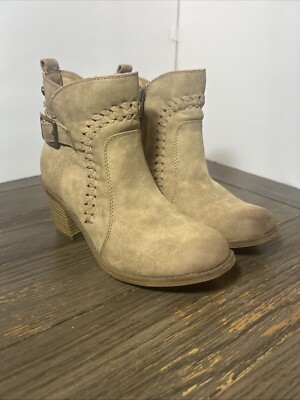 Roxy Women’s Booties Boots PU Suede Tan Size